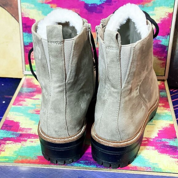 WOMEN'S ** A NEW DAY * BOOTS FAUX LEATHER FUR LACE UP COMBAT BOOTS WOMENS SIZE 9 - Picture 5 of 8